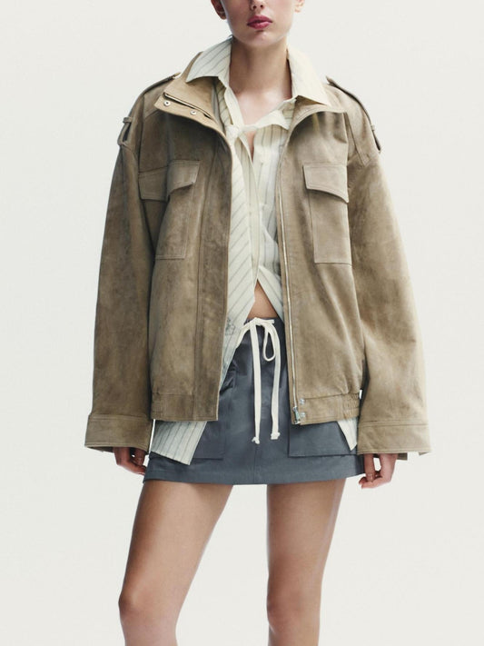 Stylish Suede Leather Jacket