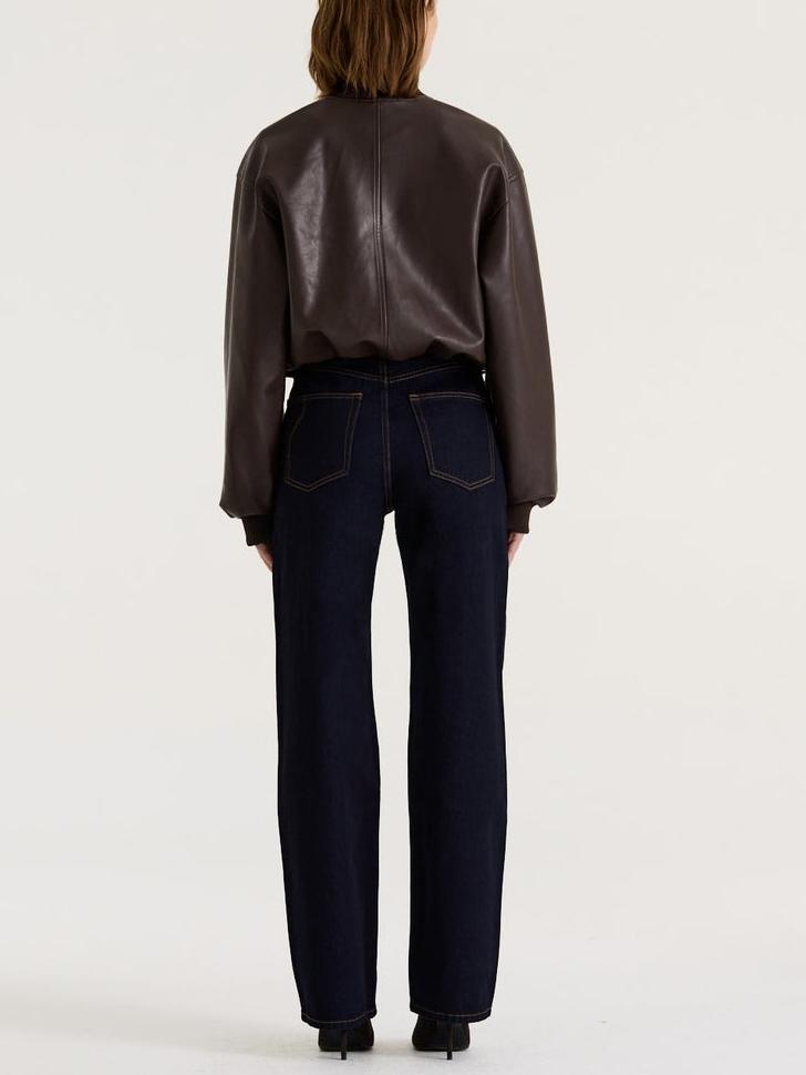 Stylish Brown Bomber Leather Jacket