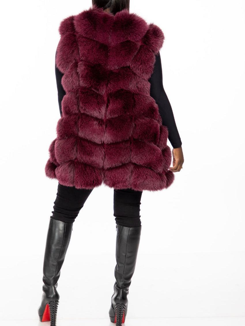 Burgundy Fox Fur Vest