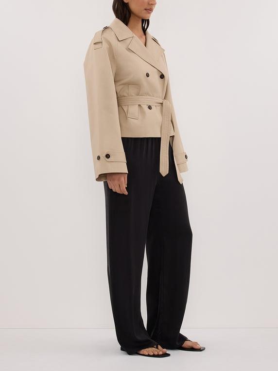 Casual Cropped Trench Coat