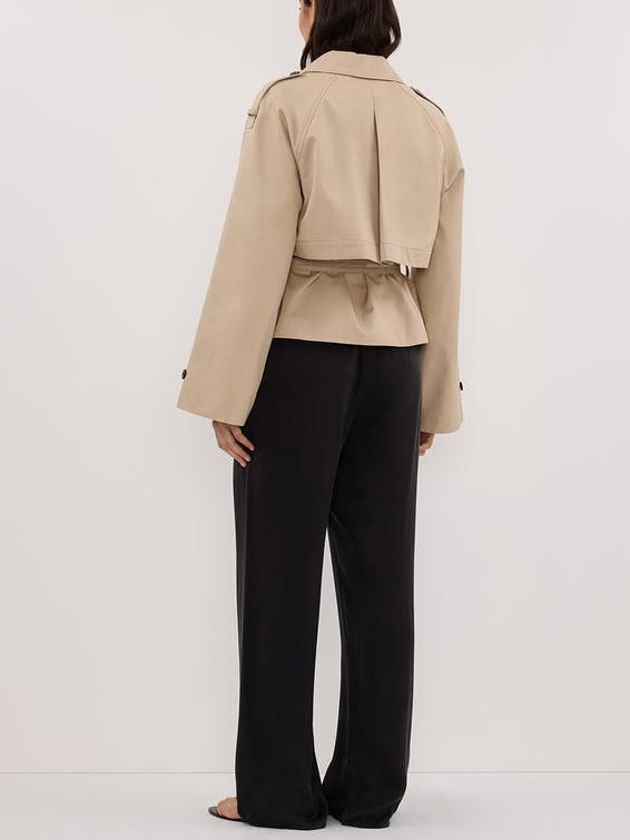 Casual Cropped Trench Coat