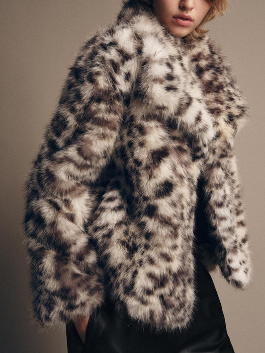 Animal Print Faux Fur Jacket