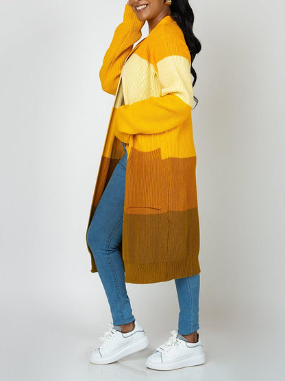 Mustard Monochrome Midi Cardigan