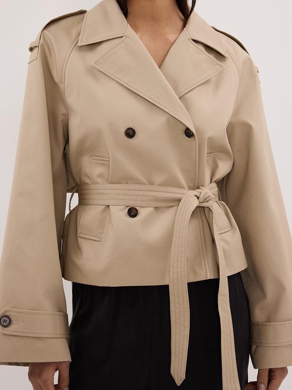 Casual Cropped Trench Coat