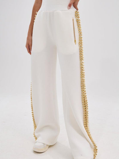 Elegant Pearl-Embellished Tracksuit