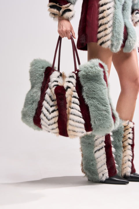 Multi Faux Fur Tote