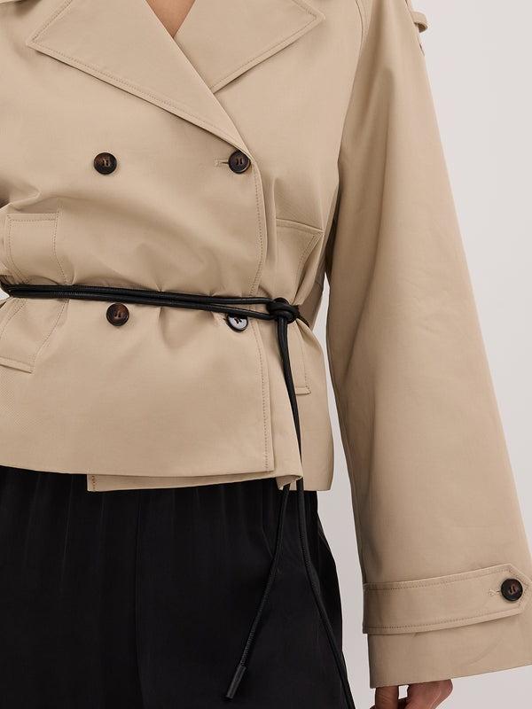 Casual Cropped Trench Coat