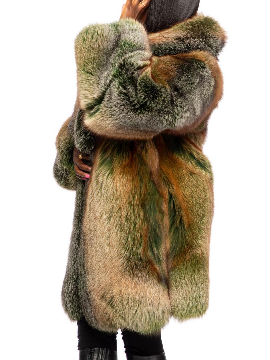 Trendy Mid Length Fur Coat