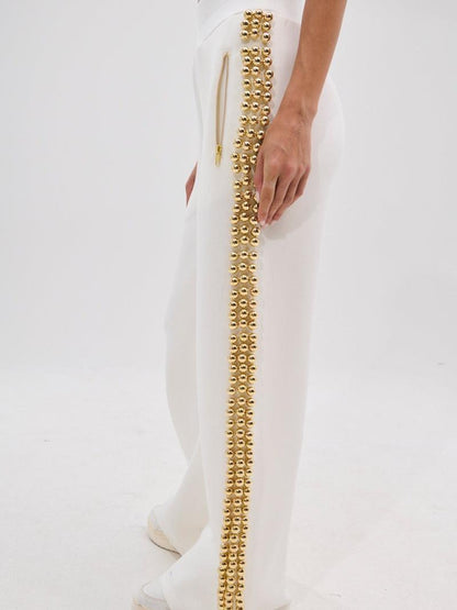 Elegant Pearl-Embellished Tracksuit