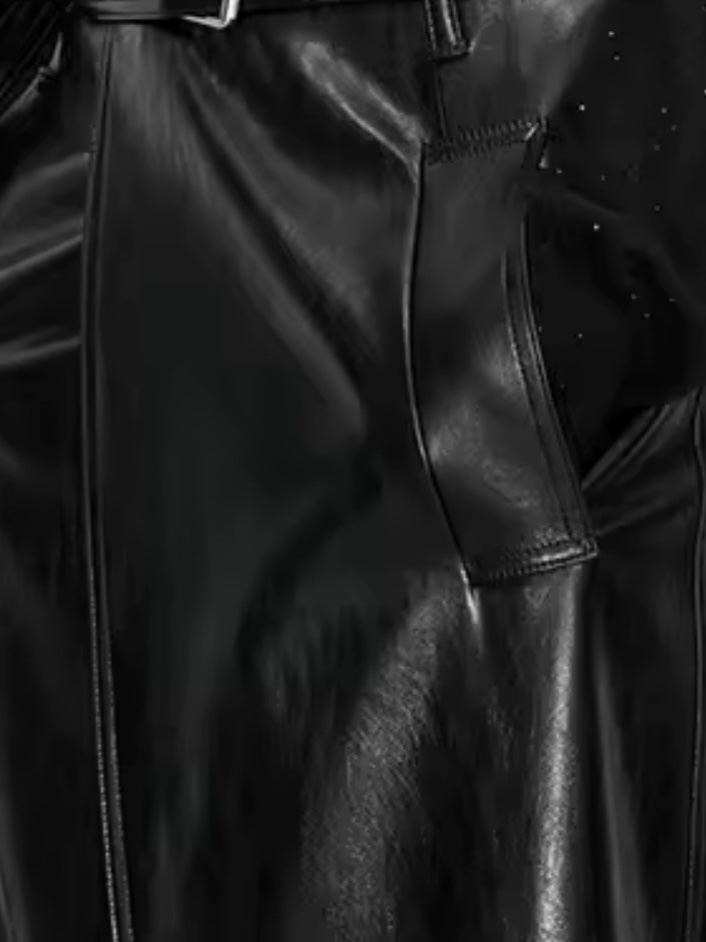 Maxi Split Leather Skirt