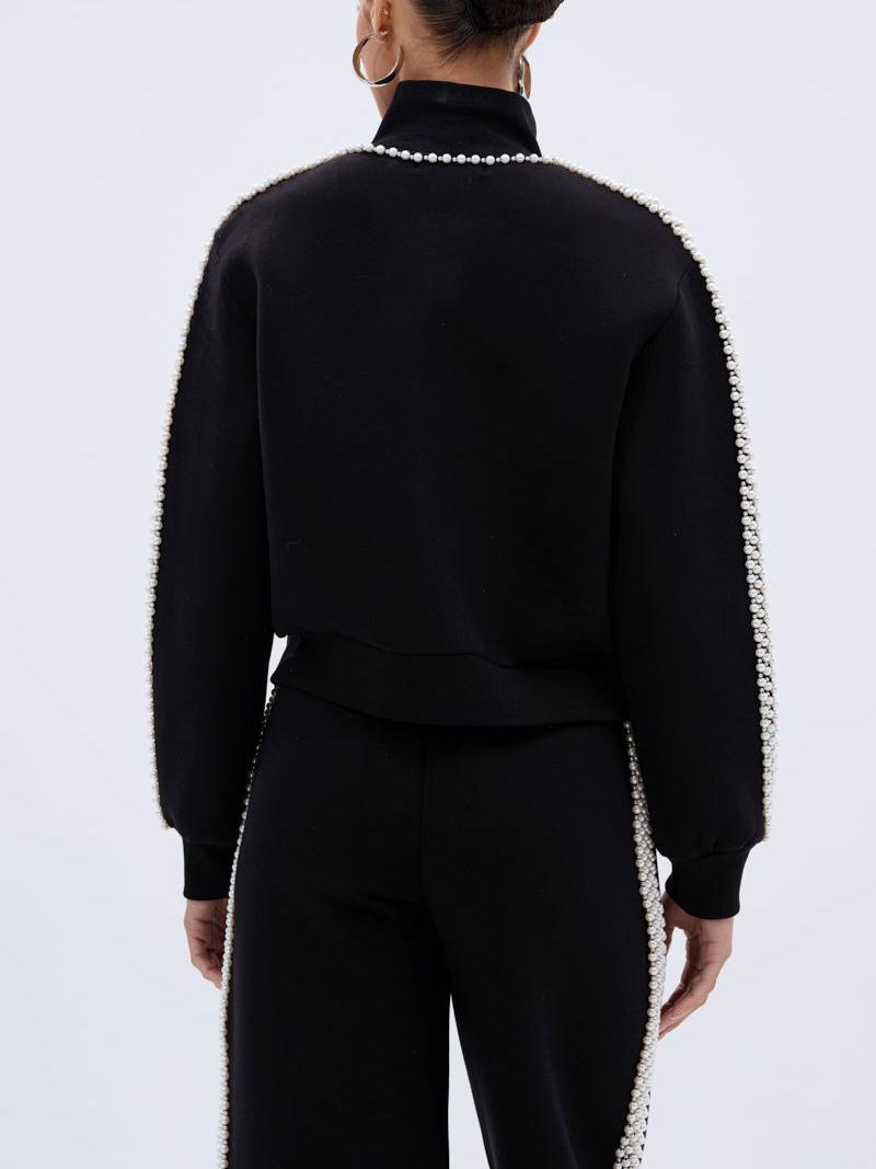 Elegant Pearl-Embellished Tracksuit
