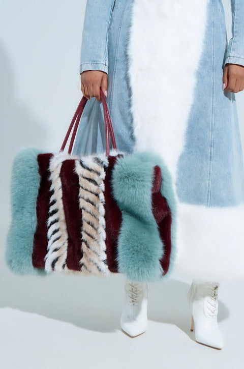 Multi Faux Fur Tote