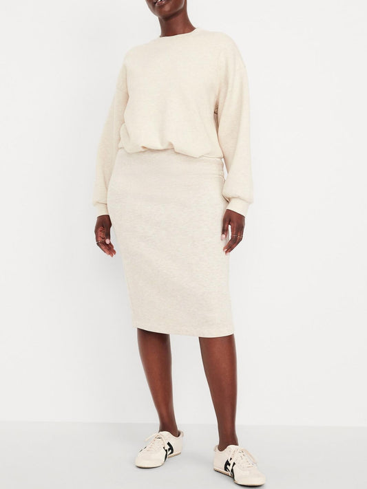 High-Waisted Midi Skirt