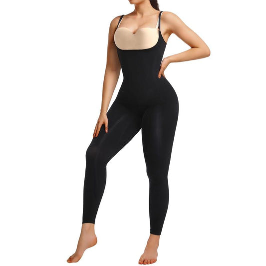 3-in-1 Open Bust Full Body Shaper Jumpsuit Waist Slim Thigh Slim Butt Lift Shapewear