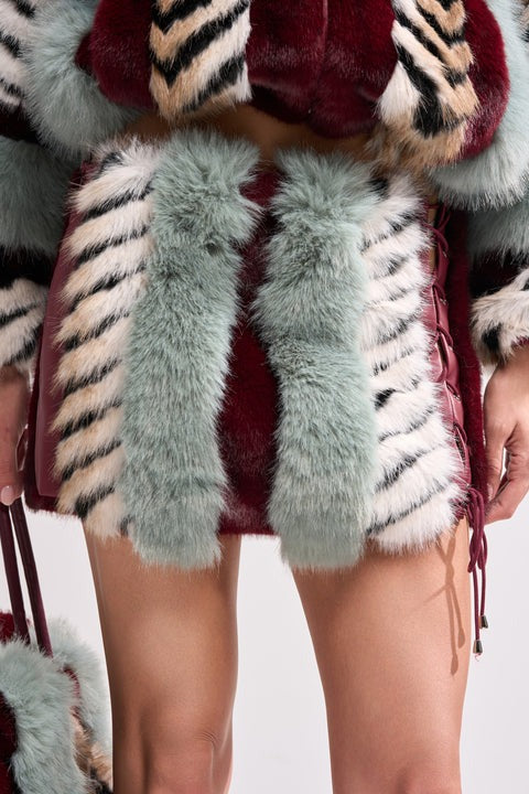 Multi Faux Fur Skirt