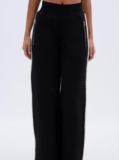 Elegant Pearl-Embellished Tracksuit