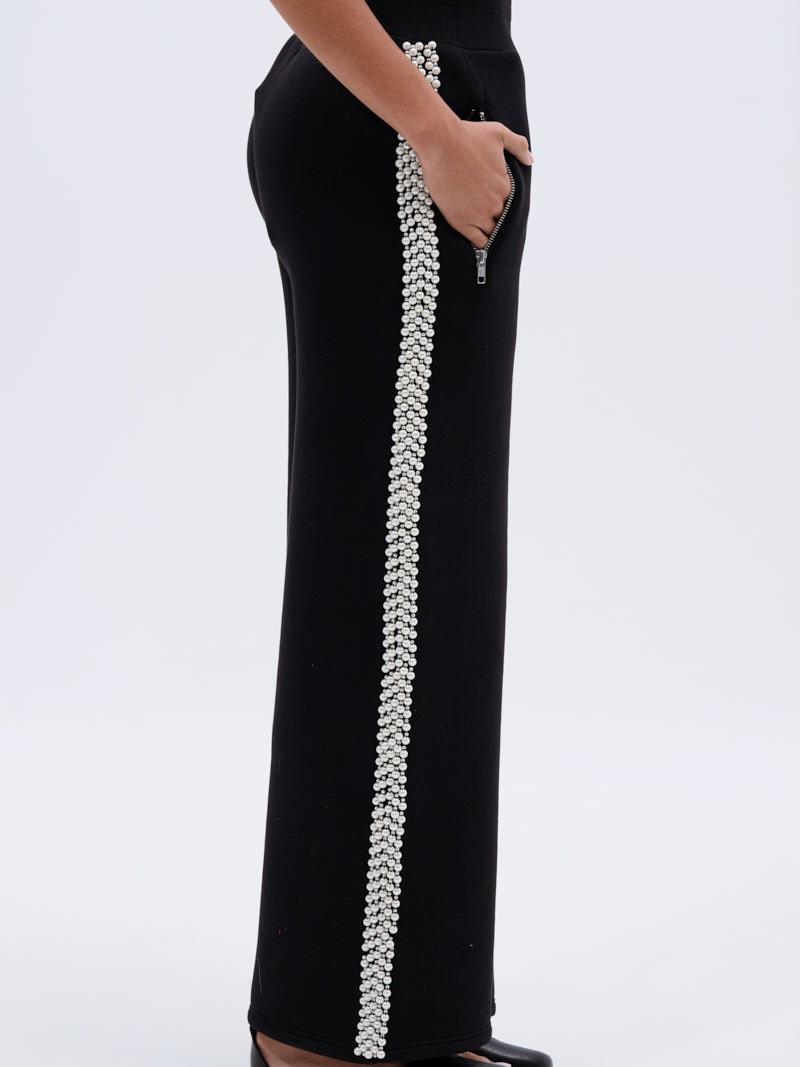 Elegant Pearl-Embellished Tracksuit