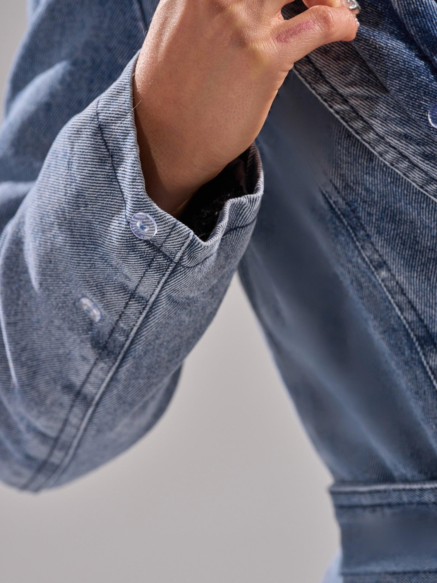 Faux Fur Trim Denim Trench Coat