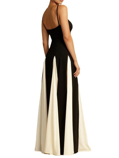 Elegant Black and White Maxi Dress
