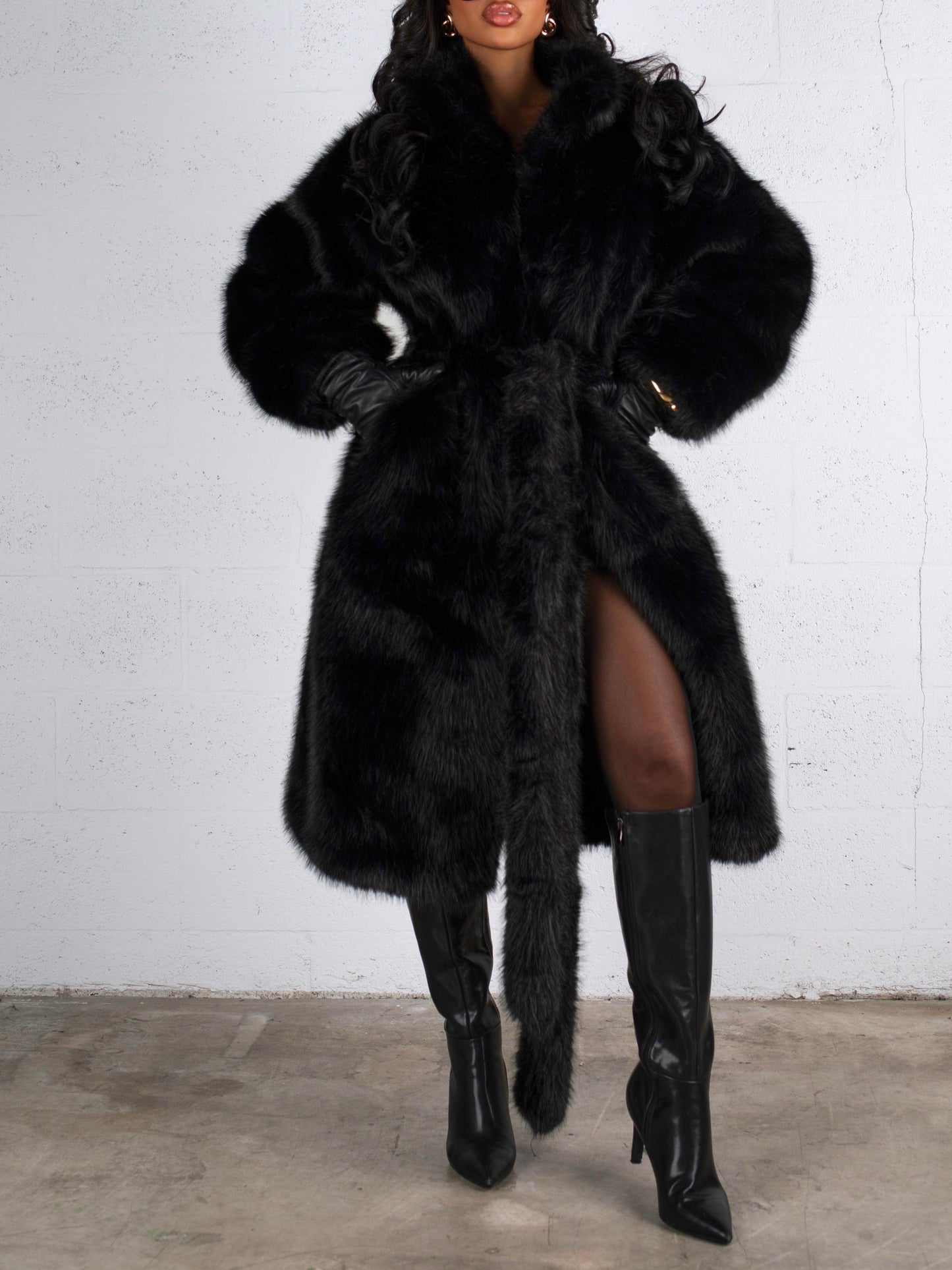 Luxe Faux Fur Coat & Hat