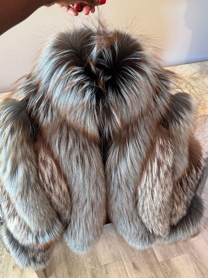 Luxurious Ombre Multi-Tone Fur Jacket