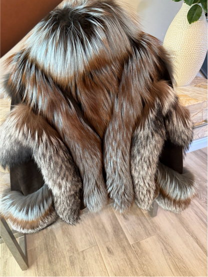 Luxurious Ombre Multi-Tone Fur Jacket