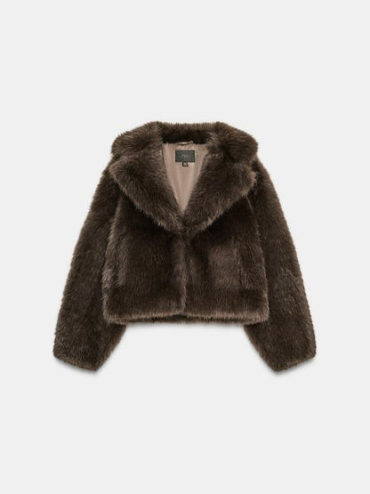 Trendy Short Faux Fur Coat