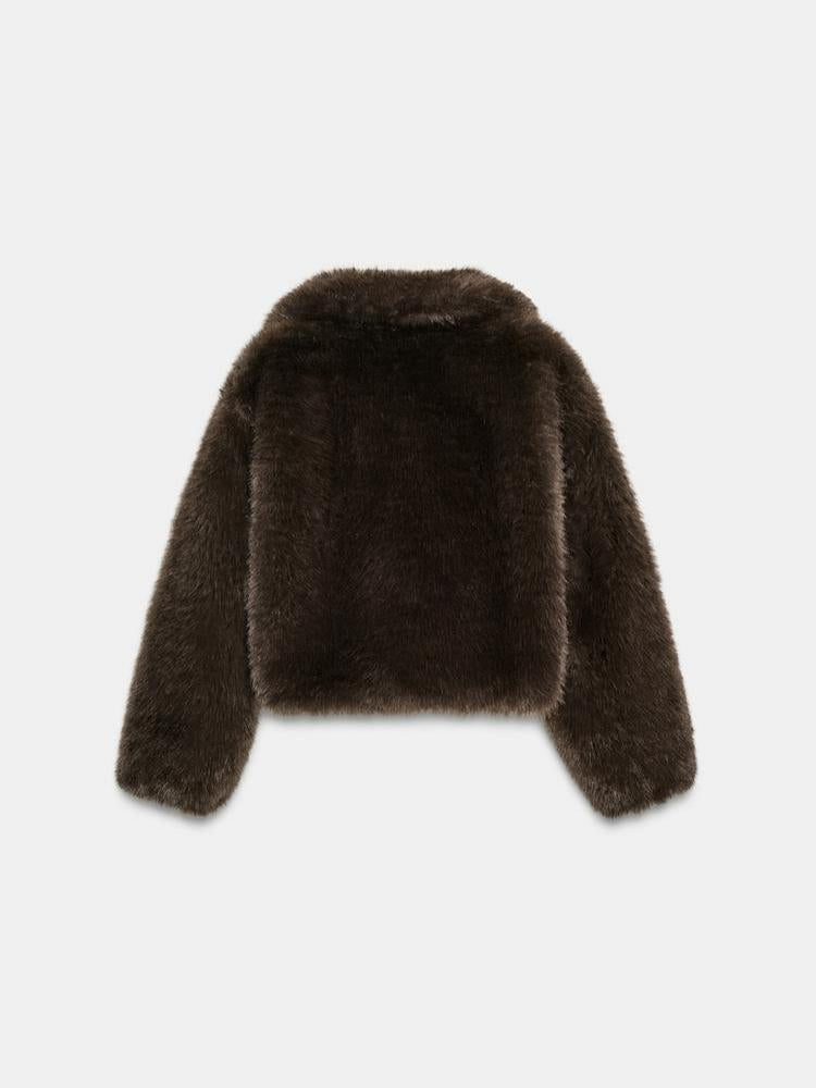 Trendy Short Faux Fur Coat