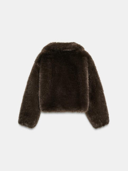 Trendy Short Faux Fur Coat