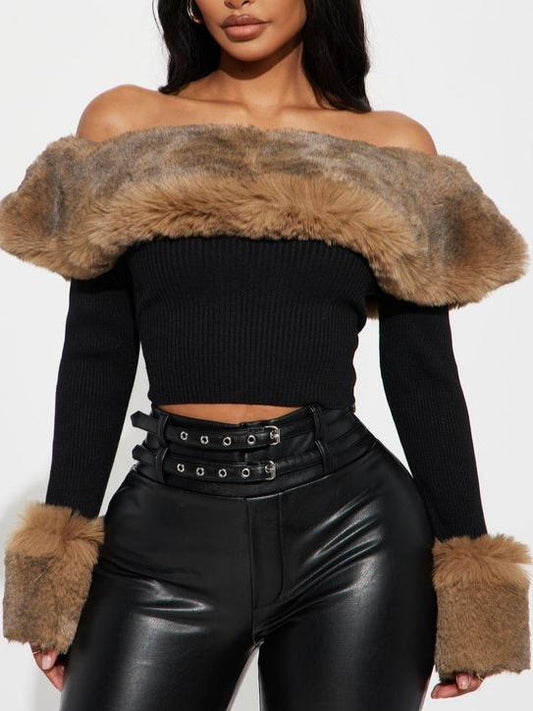 Casual Faux Fur Sweater