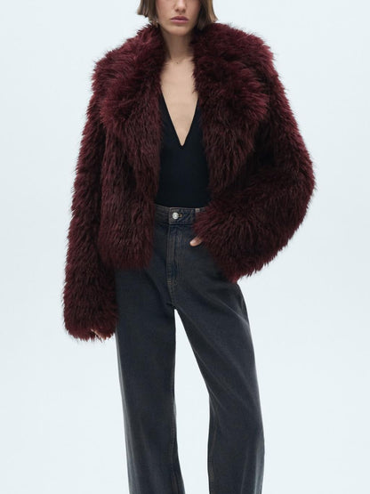 Luxury fur jacket with lapels