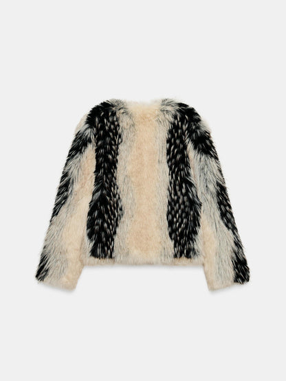 Trendy Faux Fur Short Coat