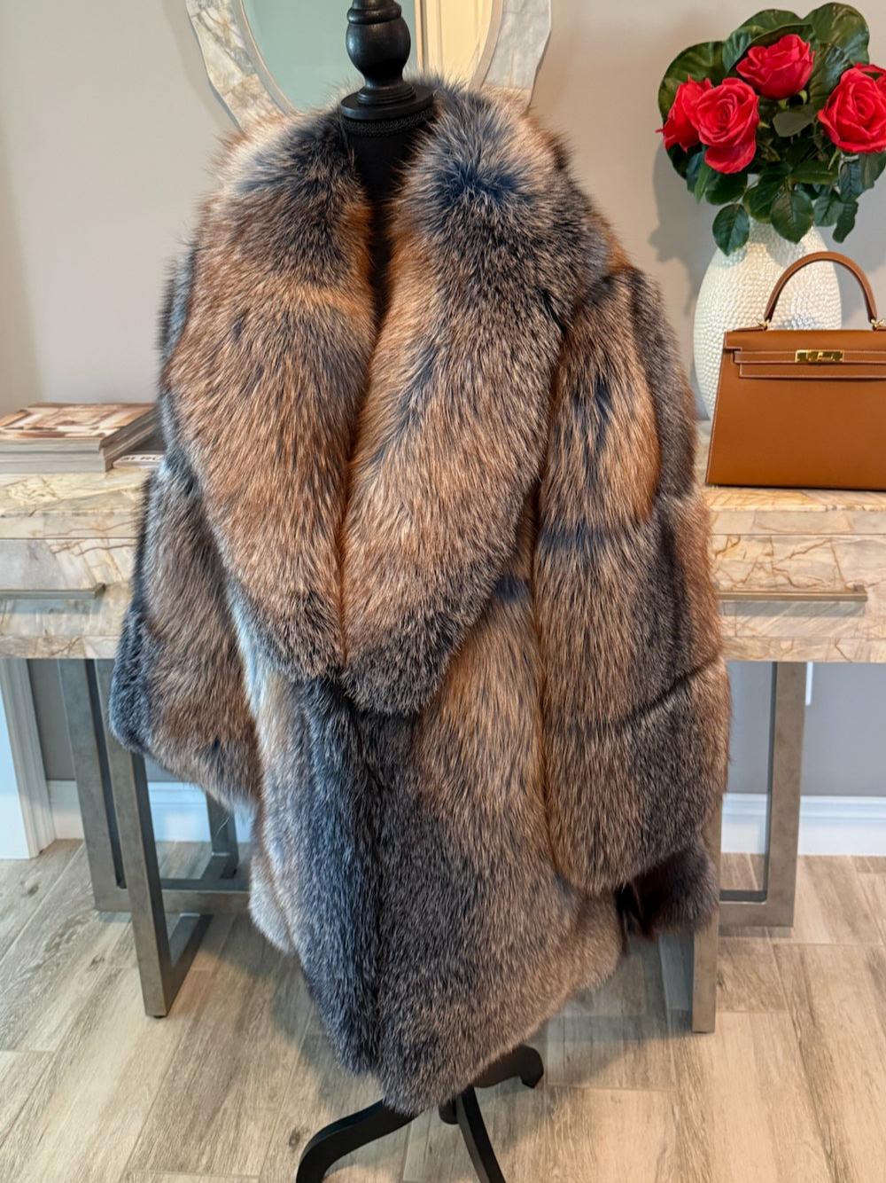 Trendy Mid Length Fur Coat