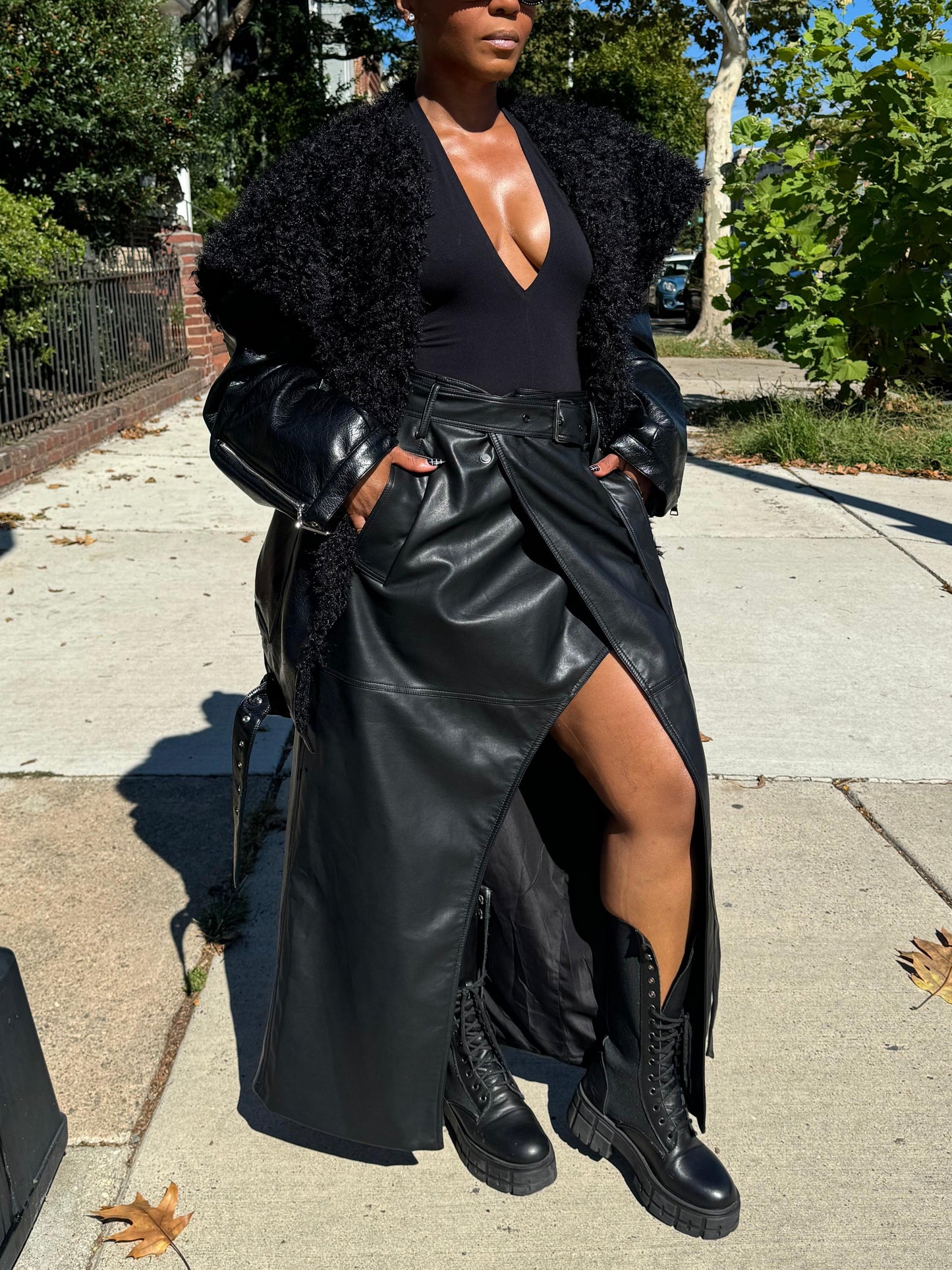 Shearling Fur Bomber Jacket