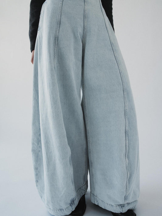 Stylish Light - Wash Wide - Leg Jeans