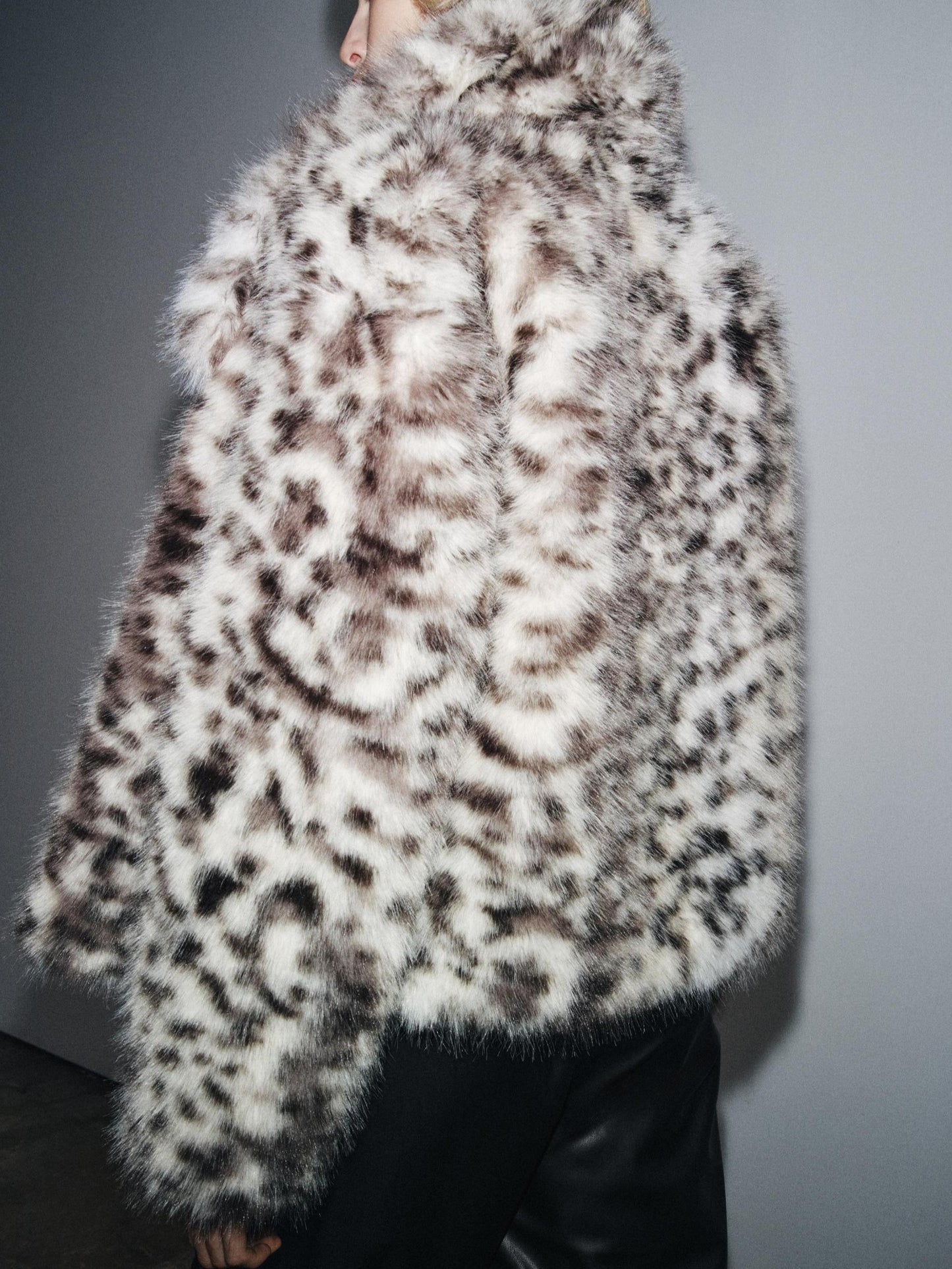 Animal Print Faux Fur Jacket