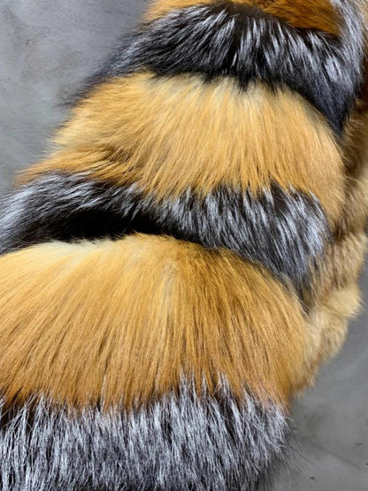 Trendy Fox Fur Bomber Coat