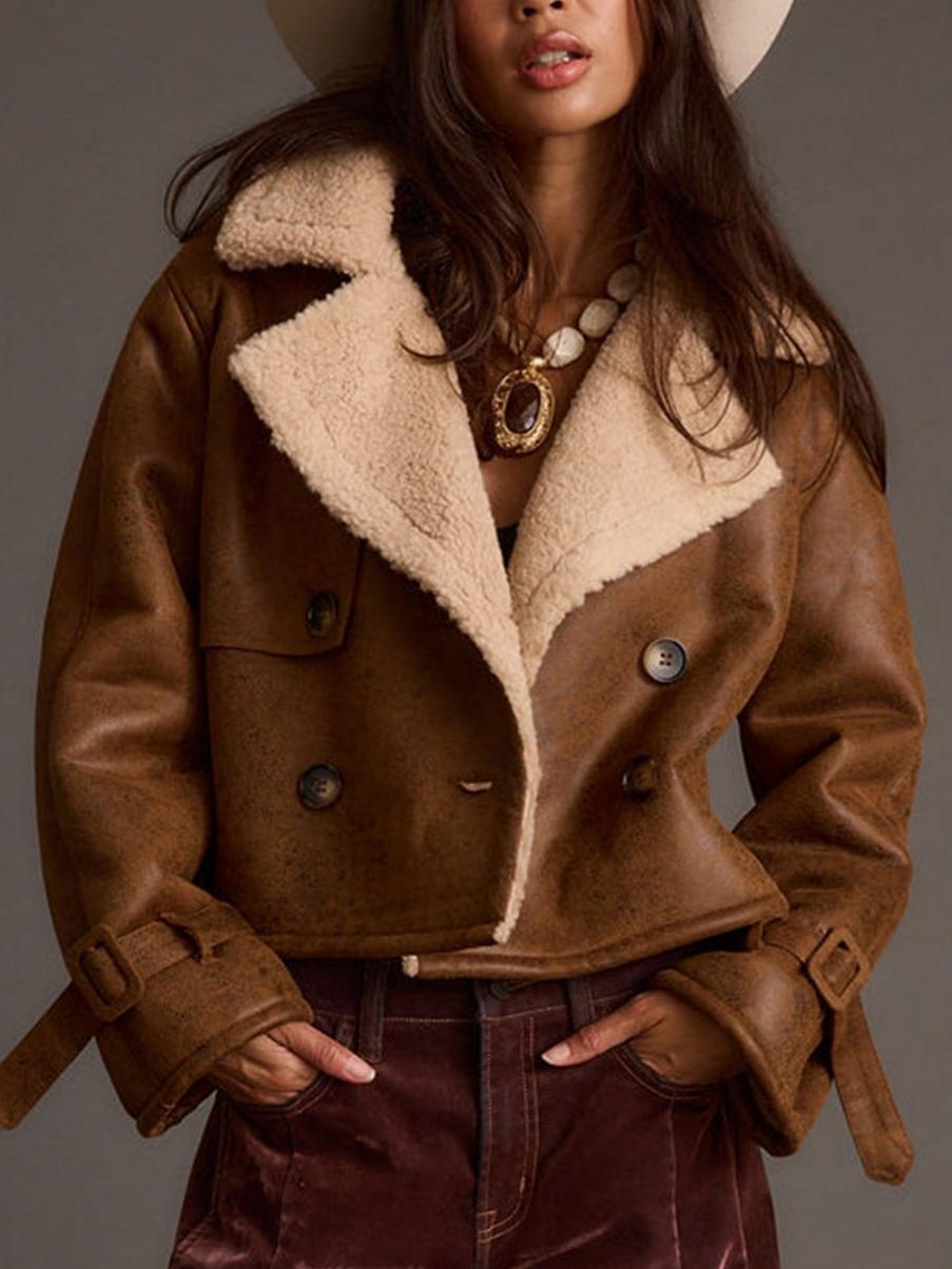 Vintage Wash Faux Shearling Coat