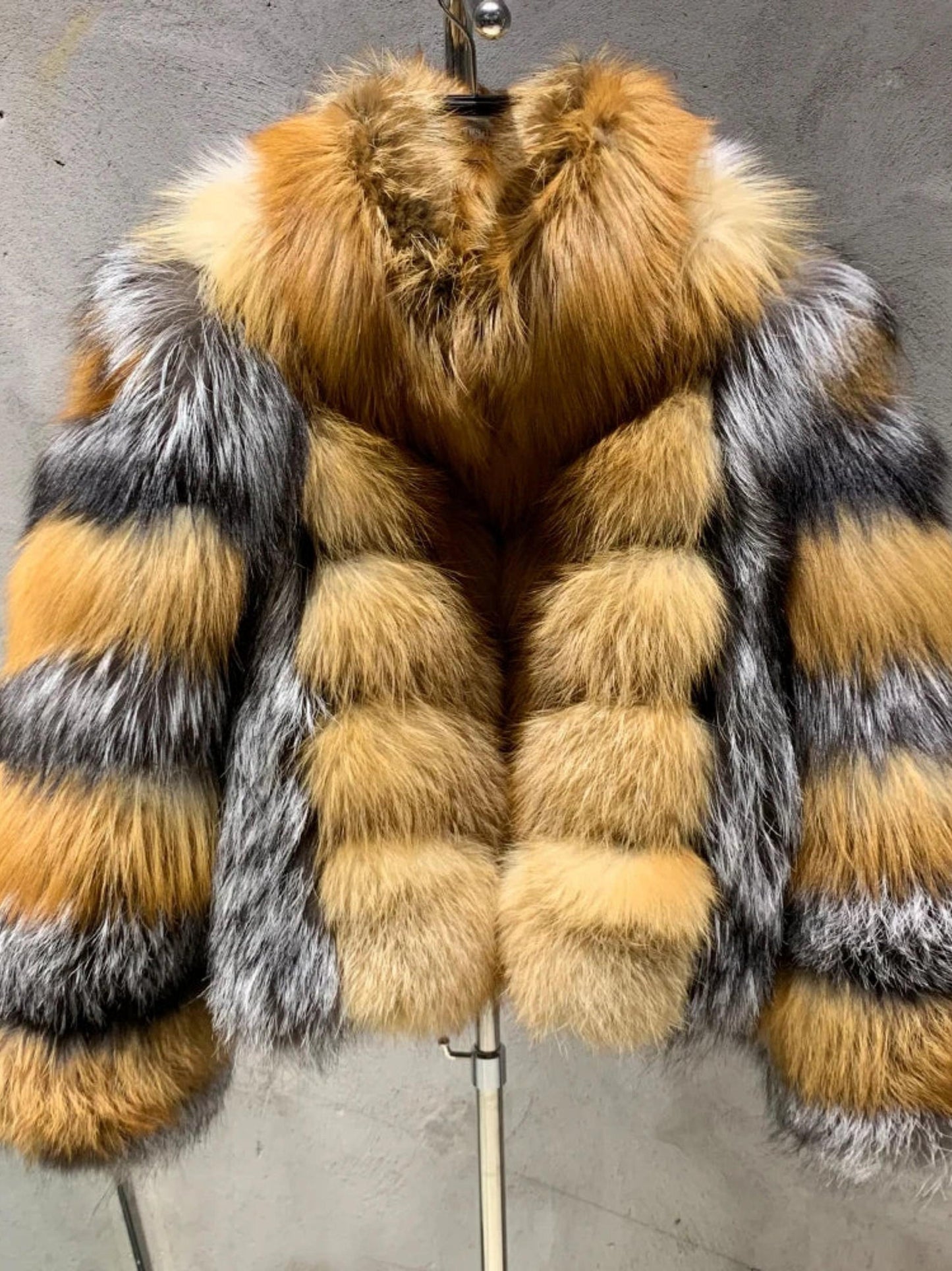 Trendy Fox Fur Bomber Coat