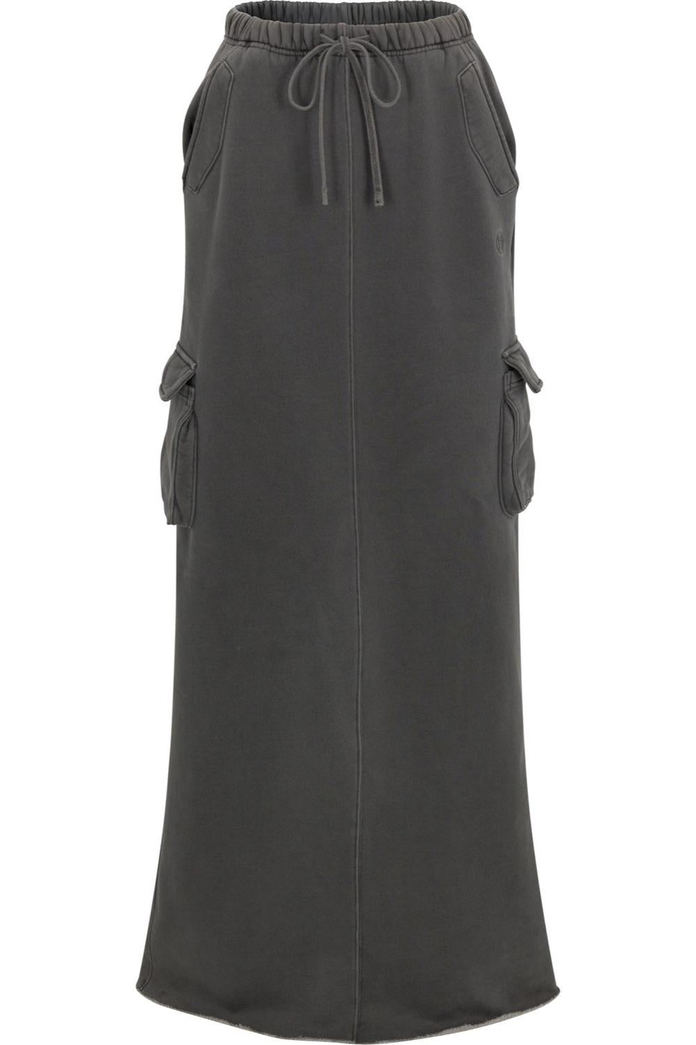 3-Piece Mix & Match Set: Vintage Wash Fleece Cropped Hoodie Jacket+Cropped Hooded Sweatshirt+Cargo Maxi Skirt