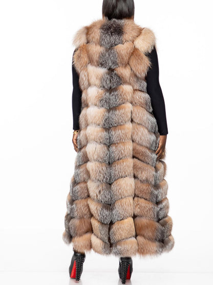 Trendy Full Length Fox Fur Vest