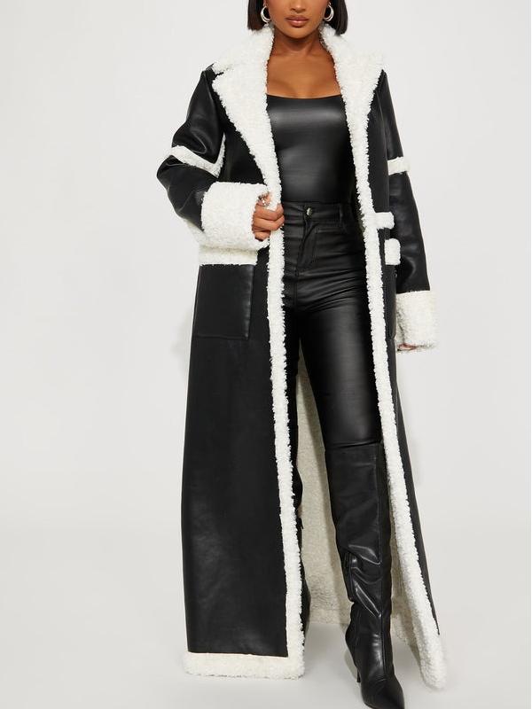 Faux Leather Trench Coat