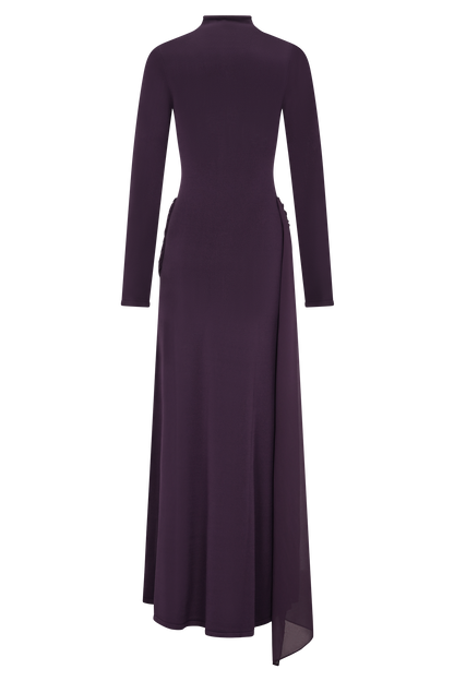 Pueple Turtleneck Long Sleeve Ruched Maxi Dress