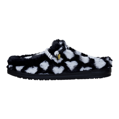 Heart Print Fuzzy Slippers