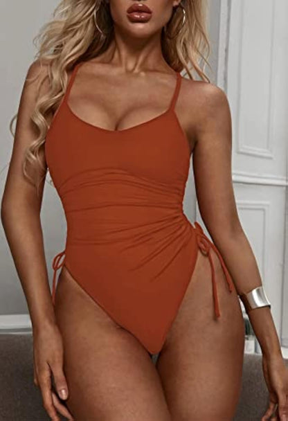 High Cut One Piece Swimsuit Tummy Control Bathing Suit