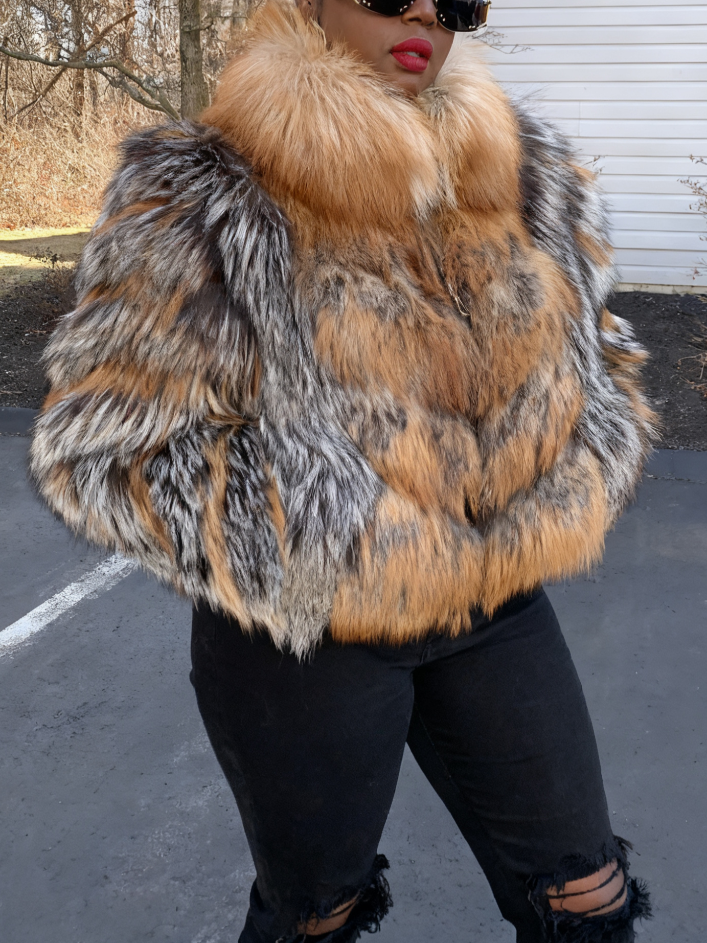 Silver Fox and Gold Fox Fur Jacket