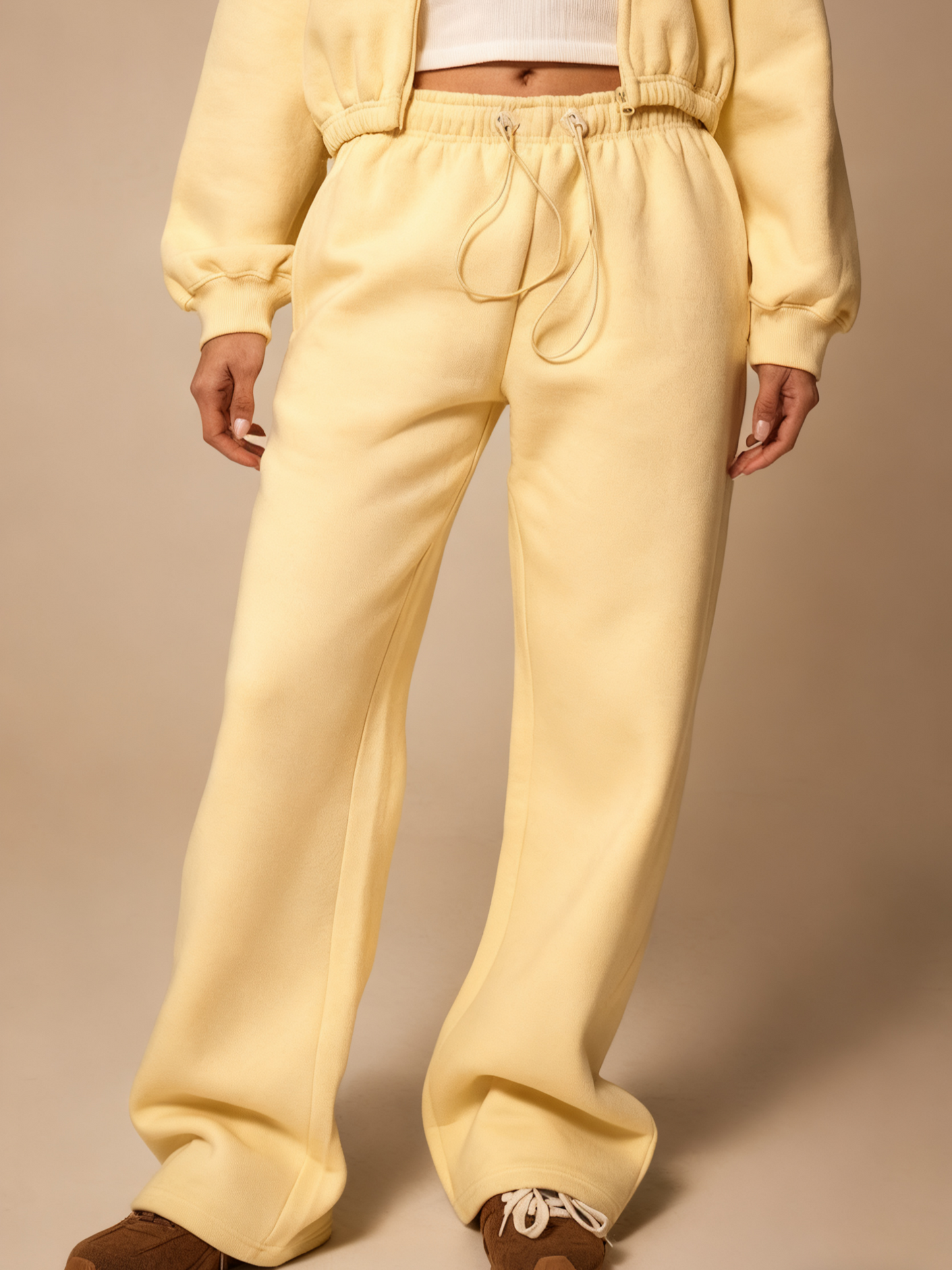 Butter Cream Oversized Two Piece Sweat Set