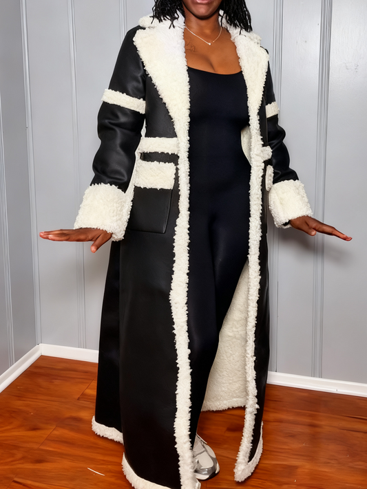 Faux Leather Trench Coat