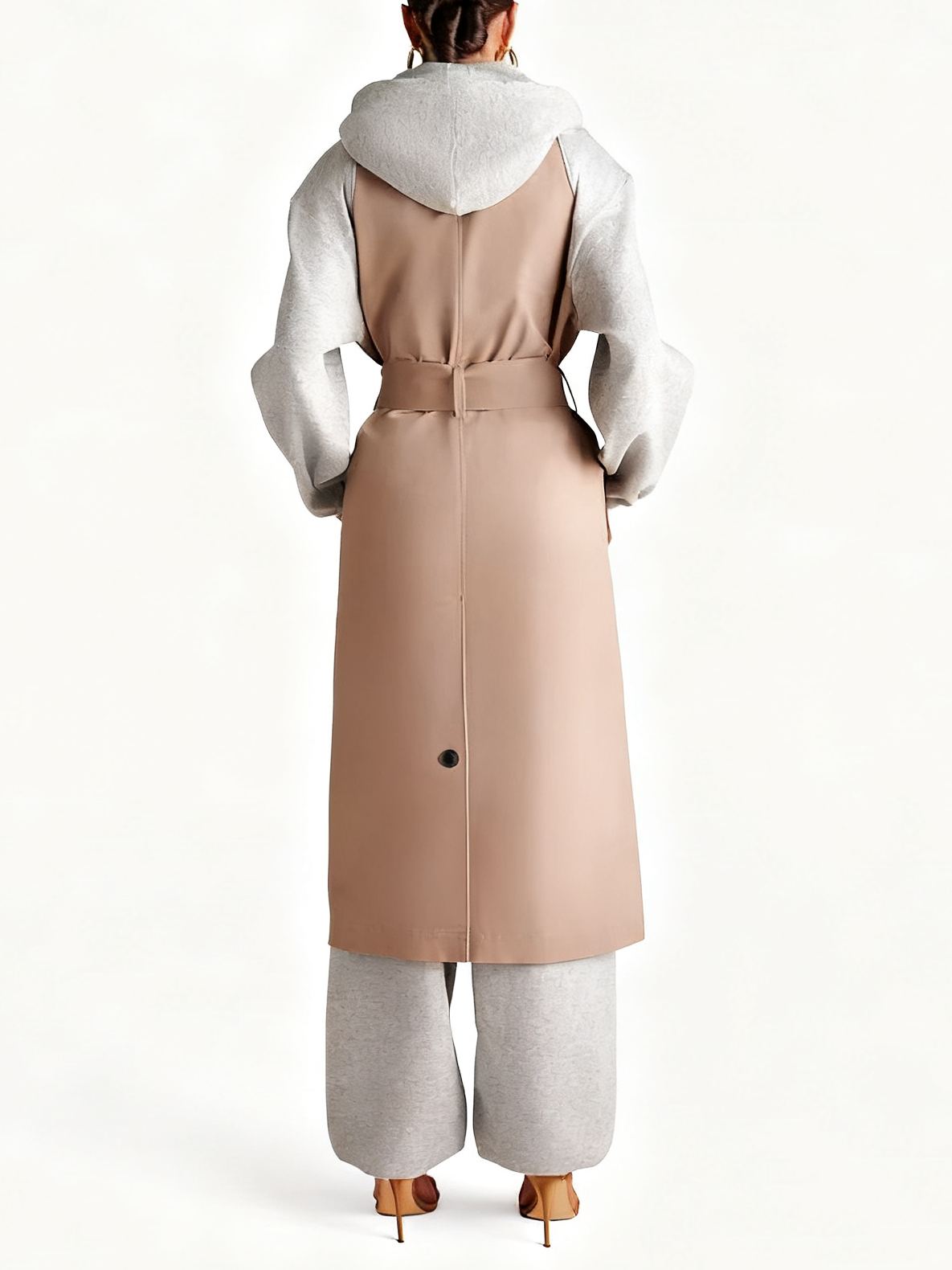 Trendy Sweatshirt Trench Coat