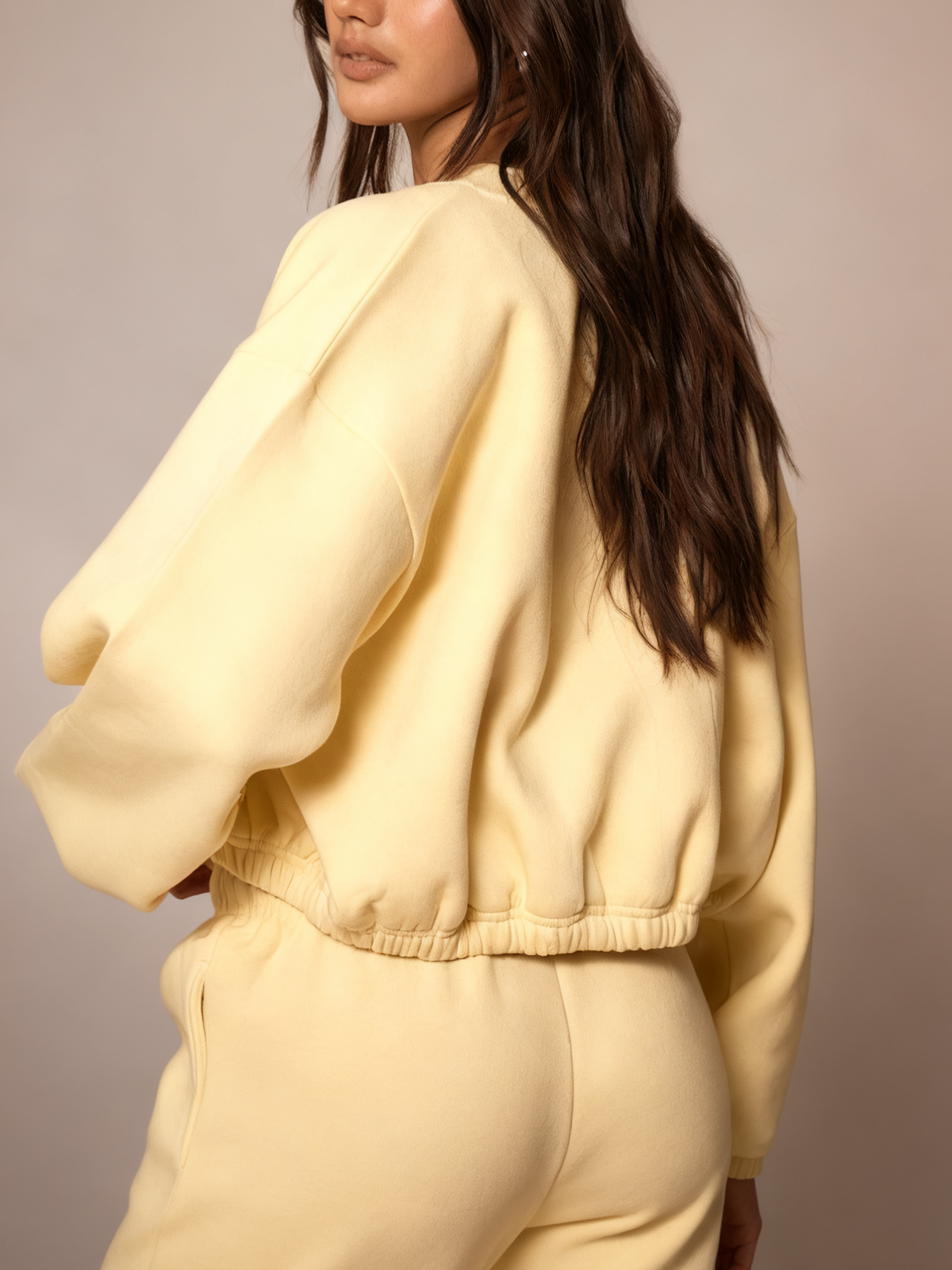 Butter Cream Oversized Two Piece Sweat Set